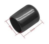 10Pcs Rubber End Caps 16Mm ID PVC Round Tube Bolt Cap Cover Screw Thread Protectors Black