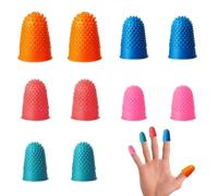 10PCS Rubber Finger Protectors Rubber Thimbles Rubber Finger Thimblettes Fingers Tip Pads Thimble Grips Reusable Protector for Money Counting Collating Writing Sorting Task and Sport Games 5 Colors