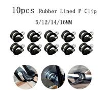 10PCS Rubber Lined P Clips Cable Mounting Hose Pipe Clamps Stainless Steel EPDM 7mm Hole Industrial Automotive Hydraulic(14mm)