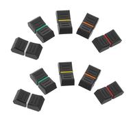 10pcs Rubber Mixer Console Knobs 25x12x8mm Non slip Slider Fader Caps for Audio Console Dj Mixing Desk Replacement Parts with Black white, Black red, yellow, orange,