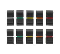 10pcs Rubber Mixer Fader Knob Caps 25x12x8mm Control Surface Slider Covers for Dj Mixer and Sound Console Accessories with Black white, Black red, yellow, orange,