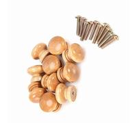 10Pcs S M L Wooden, Furniture Pull Handle Kitchen Round Mushroom Cabinet Closet 10mm Screw Draw Handles 50mmriund Pine Door Knobs Mushroom Kitchen Knob Wood 40mm Oak for (Medium
