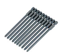 10pcs S2 Steel PH2 Cross Head Screwdriver Bit Set, 1/4inch Hex Shank 100mm Magnetic Tip, Blue Coated Rust Bits for Electric Drill and Air Screwdriver