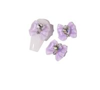 10Pcs Sailor Heart Moons Nail Charms 3D Resin Ice-Transparent Crystal Diamond Bow Nail Art Decoration Cute DIY Nail Supplies(Purple)