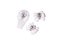 10Pcs Sailor Heart Moons Nail Charms 3D Resin Ice-Transparent Crystal Diamond Bow Nail Art Decoration Cute DIY Nail Supplies(Silver)