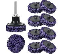 10PCS Sanding Rust Removal Disc Strip Discs for Angle Grinder Paint Scraper Rust Remover for Metal,50mm Strip Wheel Paint Removal Disc Surface Polish Clean Tool with Disc Pad Holder