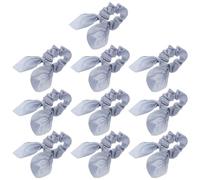 10pcs Satin Bow Hair Ties with Rabbit Ears, Ponytail Holders | Ten-piece Set, Suitable for Braids, Quick Styling, Comfortable Touch, School Days, Special Occasions, Adorable Fashion
