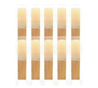 10pcs Saxophone Reeds for Soprano Sax, Precision Crafted Wooden Beige