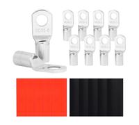 10PCS SC35-8 Tinned Copper Wire Lugs 2 AWG,Battery Cable Ends Terminal Connectors with Heat Shrink Tubing (SC35-8)
