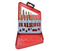 10PCS Screw Extractor Left Hand Drill Bit Set Alloy Steel Broken Bolt Remover 5/64 to 19/64 Inch Coating Drill Bits with Metal Case