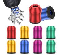 10Pcs Screwdriver Head Magnetic Ring for Drill 1/4inch/6.35mm Magnetic Screw Ring for Hex Screwdriver and Power Bits 5 Colors