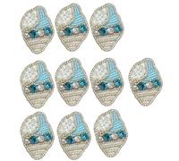 10Pcs Sea Creature Sew On Patches for Clothing Jackets Jeans Dress Artifical Pearls Beaded Sewing On Patches Appliques