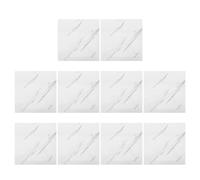 10pcs Self Adhesive Marble Look Tiles with Waterproof PVC | Peel and Stick Installation, Realistic Texture and White Finish, Versatile Use for Living Room and Bedroom