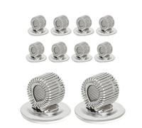 10Pcs Self Adhesive Pen Holders Stainless Steel for Car Notebook Office | Adjustable spring loop grips pens securely, tool-free application, fits whiteboards, fridges and car dashboards