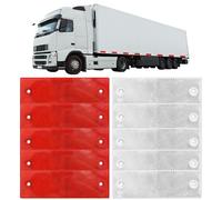10PCS Self Adhesive Trailer Rectangular Reflectors,Car Rear Reflectors for Gate Posts,White or Red Car Reflector Sticker with Holes for Trailer Motorcycle Caravan Truck