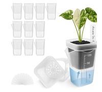 10pcs Self Watering Plant Pots Indoor, Clear Plant Pots, Mini Clear Seed Seedling Pot, Lightweight & Crack-Resistant & Detachable & Reuseable, Transparent Self-Watering Planter for Indoor Plants (s)