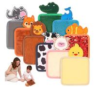 10Pcs Sensory Mats for Autism Children, 23×15cm Soft Felt Animals Textured Autistic Sensory Toys, Sensorys Wall Panel for Kids, Sensorys Room Equipment for Tactile Play