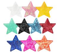 10Pcs Sequin Star Iron on Patches Shiny Stars Patches Embroidery Sequin Patches for Clothes Hats Backpacks Costume
