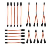 10pcs Servo Extension Cable & 6pcs Y Harness Splitter, 3.14in 6.69in Y Wire Harness Connector 4.72in 6.61in Male to Female 3-Pin Extension Cord for RC Car Drone Compatible with JR Futaba Spektrum