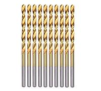 10PCS/Set 3mm Twist Spiral Drill Bit Set HSS Fully Ground DIN338 Titaniums Coated Woodworking Wood Metric Drilling Tool for Metal