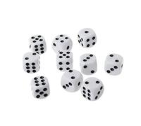 10pcs/set 6 Double Sided 0.63in Number Acrylic Round Corner Dice Party Family Game Sculpture Educational Toy Accessory Dice Beads