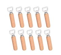 10pcs/Set Bartender Bottle Opener Rubber Wood Handheld Wine Beer Soda Glass Cap Bottle Opener for Home Kitchen Bar