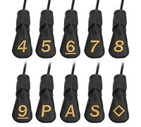 10pcs /Set Black Hybrid Iron Club Head Covers Protector with Large Gold No.