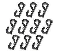 10pcs/set Clip Hooks Outdoor Camping Light Accessories Camping Fixed Canopy Tools Hiking Plastic Tent Tarp Black Lanyard Buckles Clasp for Lights Hanging to Canopy Heavy Duty Plastic Snap Small Buckle
