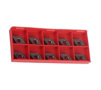10Pcs/set CNC Carbide Tips Inserts Blade Cutter Lathe Turning Tool with Box Tin-Coated Insert Indexable Milling Tools for Steel Semifinishing Inaserts Storage