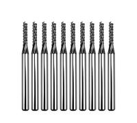 10pcs/set Corn Milling Cutter Shank:3.175mm Tungsten Steel Coated End Mill for PCB(2.3x3.175x12x38)