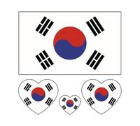 10Pcs/Set Ecuador South Korea Football Temporary Tattoo National Flag Sticker Women Men World Game Activities(White red blue)