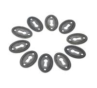10pcs/Set Keyhole Cover Oval Antique Bronze Hollow Pattern Connector Cabinet Vertical Beaded Jewelry Box W/Screws for Cabinets