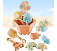 10PCS/Set Kids Beach Toys, Plastic Sand Toys Includes Truck Molds Buckets Shovels Rakes,Mini Cloud Mould, Outdoor Summer Fun, Durable Sand Play Toy for Boys and Girls