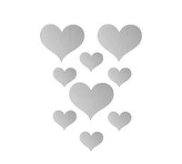 10Pcs/Set Love Heart Mirror Sticker Acrylic 3D Mirrored Wallpaper Diy Removable Living Room Wall Decals Silver Practical