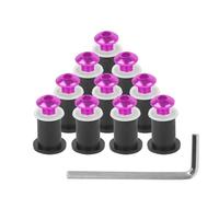 10Pcs/Set M5X15mm Motorcycle Bolts Kit Body Mount Windscreen Windshield Screws Bolts Nuts(PURPLE)