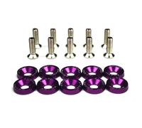 10Pcs/set M6 Aluminum Hex Fasteners | Concave for Fender Washer Bolts for Car Bumper & Engine Bay Dress Up - JDM Style Lightweight Hardware with Corrosion-Resistant Anodized Finish(Red)