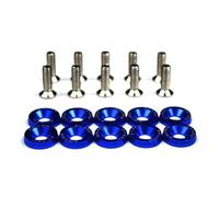 10pcs/set M6 Aluminum Hex Fasteners | Concave for Fender Washer Bolts for Car Bumper & Engine Modification - Lightweight Corrosion-Resistant Hardware for JDM Style Upgrades(Blue)