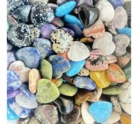 10pcs/Set Natural Heart Shape Crystal Stone Mini 2cm Ornament Reiki Rose Quartz 7 Chakra Energy Healing Gem Home Decor-mix 10pcs