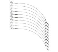 10pcs Set of Fishing Leaders Lines, Fluorocarbon Material with Roll Swivel for Superior Abrasion Resistance (7KG 15CM)