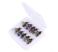 10pcs Set of Trout Flies Realistic Insect Baits for Freshwater and SFor altwater Fishing, Includes Barbed Hooks for Catching Medium and Small Fish