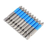 10Pcs/Set Screwdriver Bits Anti Slip S2 Alloy Steel Strong Magnetic Cross Drill Bit PH2 x 50mm Hex Shank Impact Tough Screwdriving Bit