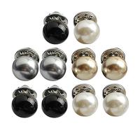 10pcs/set shirt brooch button free button pins women fashionable imitation pearls blouses buckles clothing accessories in invisible safety pins, one size, As described