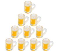 10Pcs/set Simulation Beer Mug Miniature Beer Glass Resin Jewelry Accessories House Decor Dinnerware