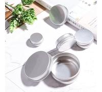 10pcs/set Small Tin Box Mini Metal Box Storage Pot Plain Refillable Bottle Container Screw Top Cosmetic Cream Storage Jars 5/10/15/30/50ml (5G)
