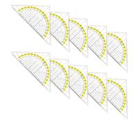 10Pcs Set Square with 180 Degrees Protractor Multifunction Geometry Set Square Angles-Measuring Instrument for Drafting Clear Drafting Tools Set