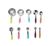 10Pcs/Set Stainless Steel Measuring Spoon, Kitchen Baking Tools with Removable Buckle, Stackable Measuring Cup and Spoon Set with Silicone Handle for Precise Cooking and Baking