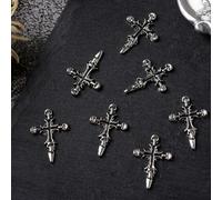 10Pcs/set Vintage Skull 3D Art Heart Tips Decorations 3D Manicure Art Decoration for Women