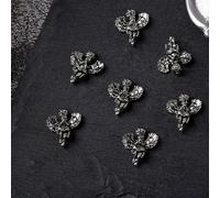 10Pcs/set Vintage Skull 3D Art Heart Tips Decorations 3D Manicure Art Decoration For Women