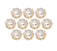 10Pcs Sewing Claw Diamond, 10mm High Top Glass Accessories, Fat Square K9 - Shiny Decoration, Flat Back Design, Perfect for Clothing and Crafts (Champagne)