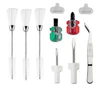 10Pcs Sewing Machine Cleaning Kit,3Pcs Double Headed Lint Brush,4 Size Screwdrivers, 2Pcs Needle Plate Screwdriver and 1 Tweezer for Repair Machine Sewing Tools